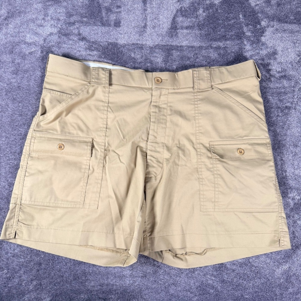 Sportif USA Men 42 Stretch Original Cargo Shorts Khaki Tan 610162 Hiking Outdoor